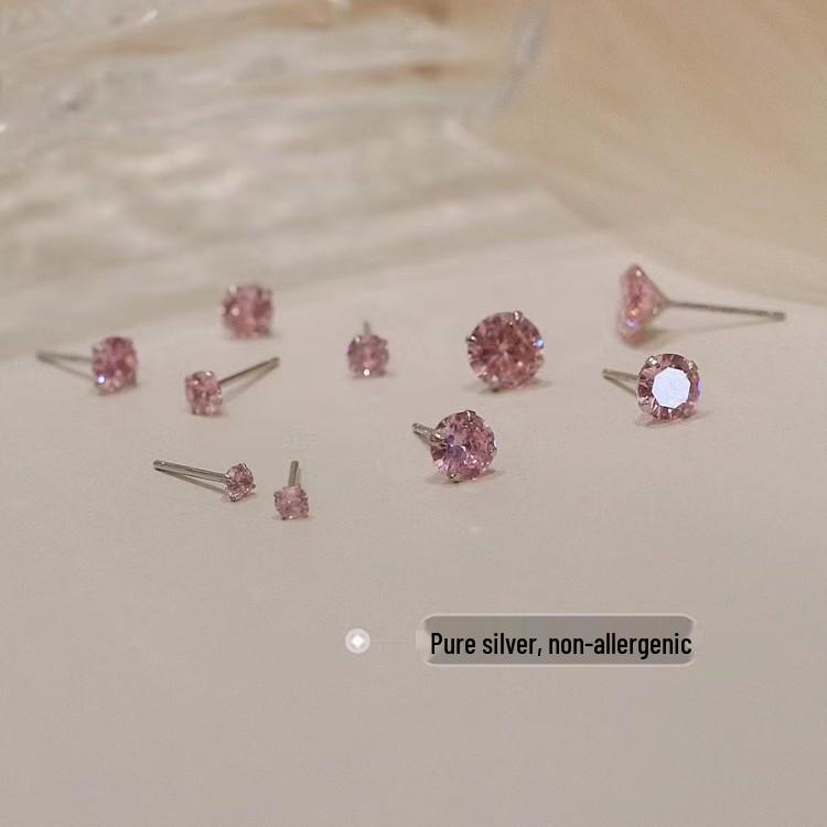 Beixi Silberschmuck S925 Sterling Silber Zirkonia Steckerohrringe für Mädchen - Super Glänzend, Schlicht und Bequem zum Schlafen.