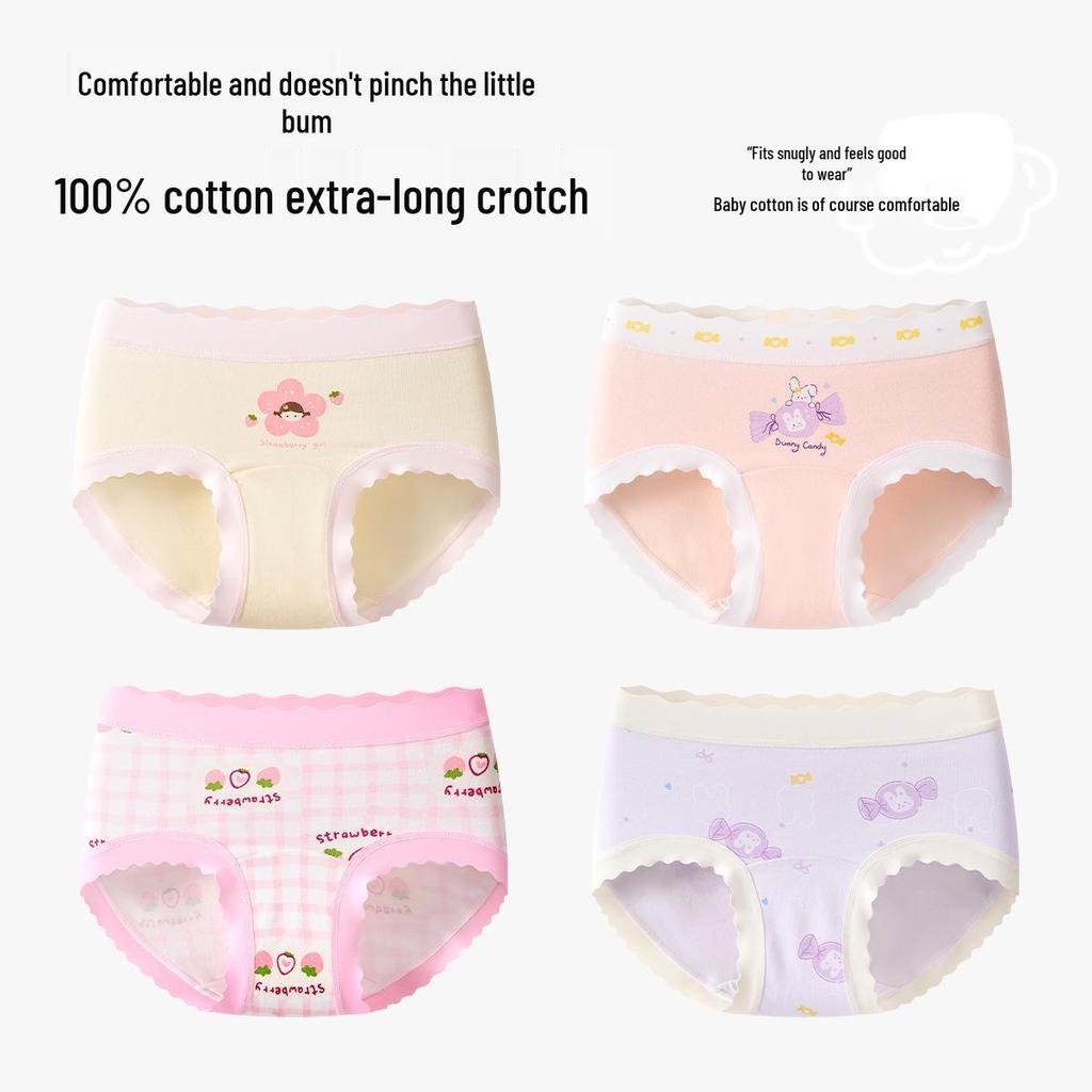 Slip a Triangolo Antibatterici in Puro Cotone per Bambine - Comfort Senza Pizzicotti per Neonati e Bambini Più Grandi (Autunno inverno)