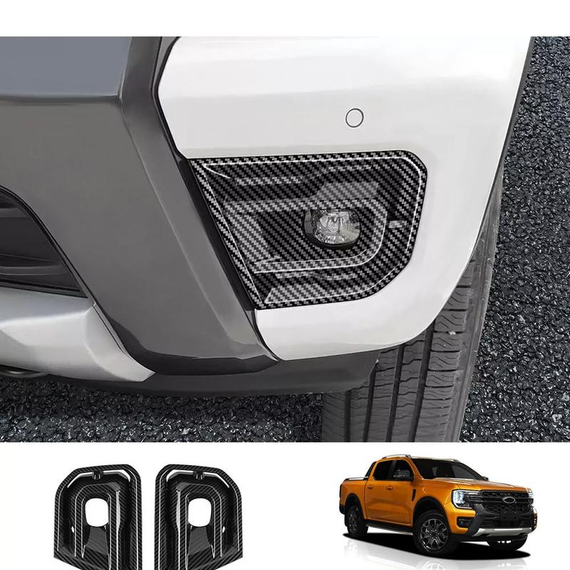 Für Ford Ranger Wildtrak 2024 Autozubehör Kohlefaser Frontstoßstange Nebelscheinwerfer Lichtabdeckung Zierleiste Autoteile Aufkleber 2 Stück