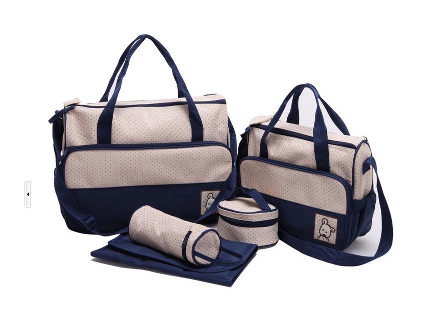 

Набор из 5 предметов многофункциональная модная сумка для мамы Huayao Cloth темно-синий