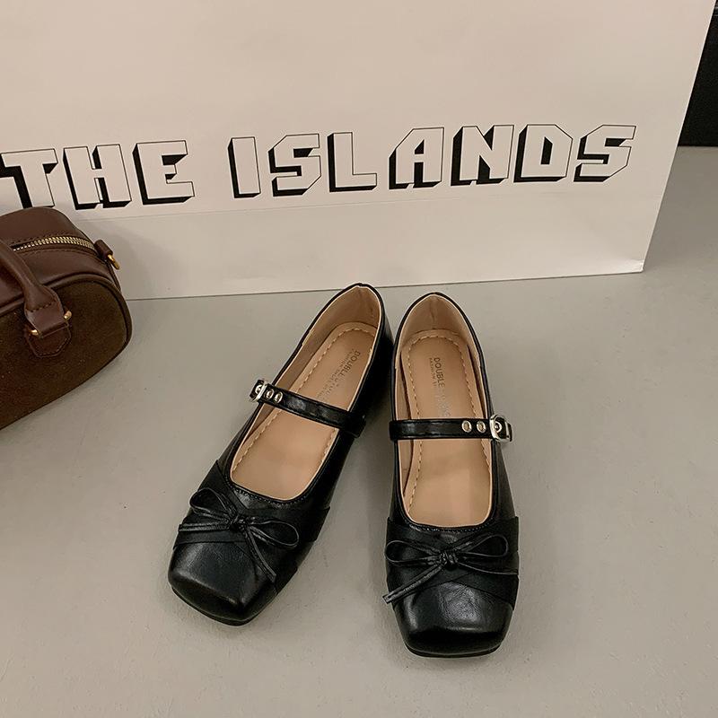 

Французские туфли Мэри Джейн на плоской подошве, женские, лето 2025, новая универсальная юбка, балетки на мягкой подошве 40 чёрный