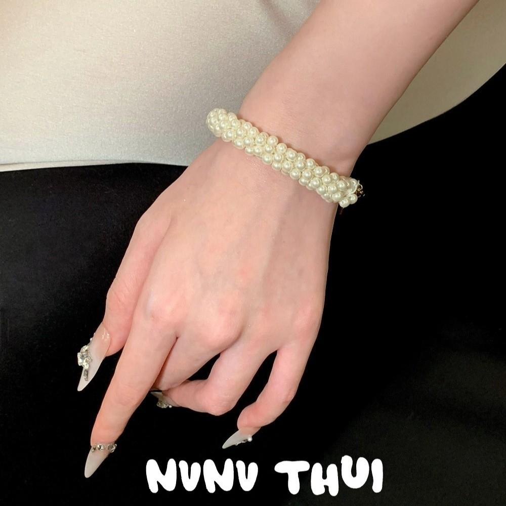 Jewelry, Court Princess Multi-Layered Pearl Necklace, Twist, Banquet Haute Couture Wheat Ear Pearl Bracelet Set