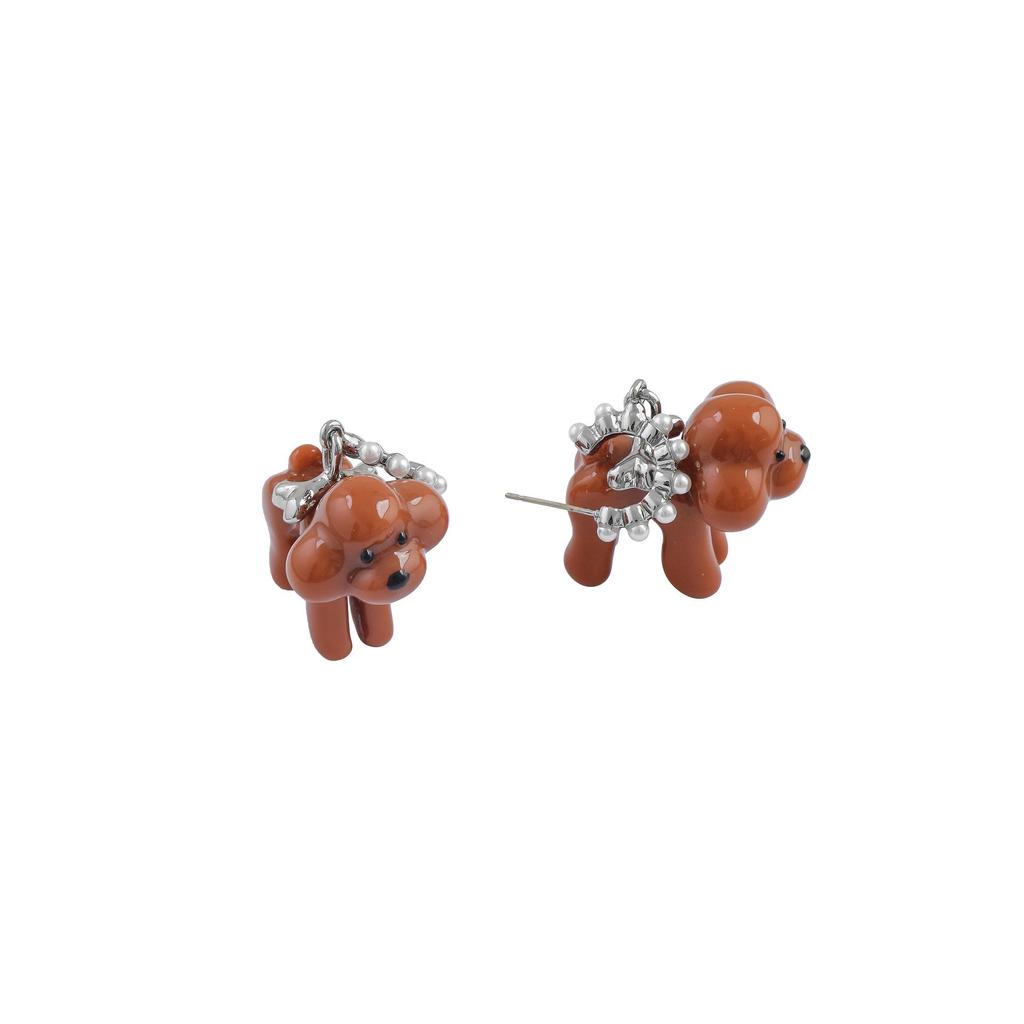FWIS Love Heart Teddy Necklace & Dog Stud Earrings - Autumn/Winter Versatile Style Sweater Chain