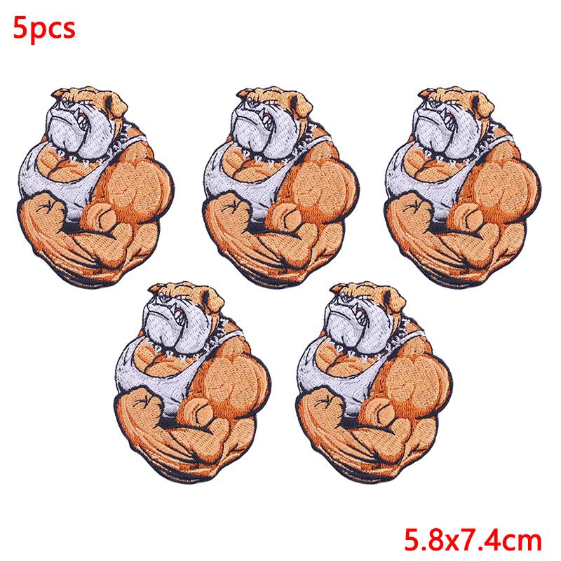 5Pcs/Lot Punk Animal Patch Iron On Embroidery Patches For Clothing Thermoadhesive Patches On Clothes Hip Hop Patch For Clothes