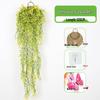 Wall-Mounted Artificial Hanging Vines with Spider Plant in Basket for Living Room Decor
