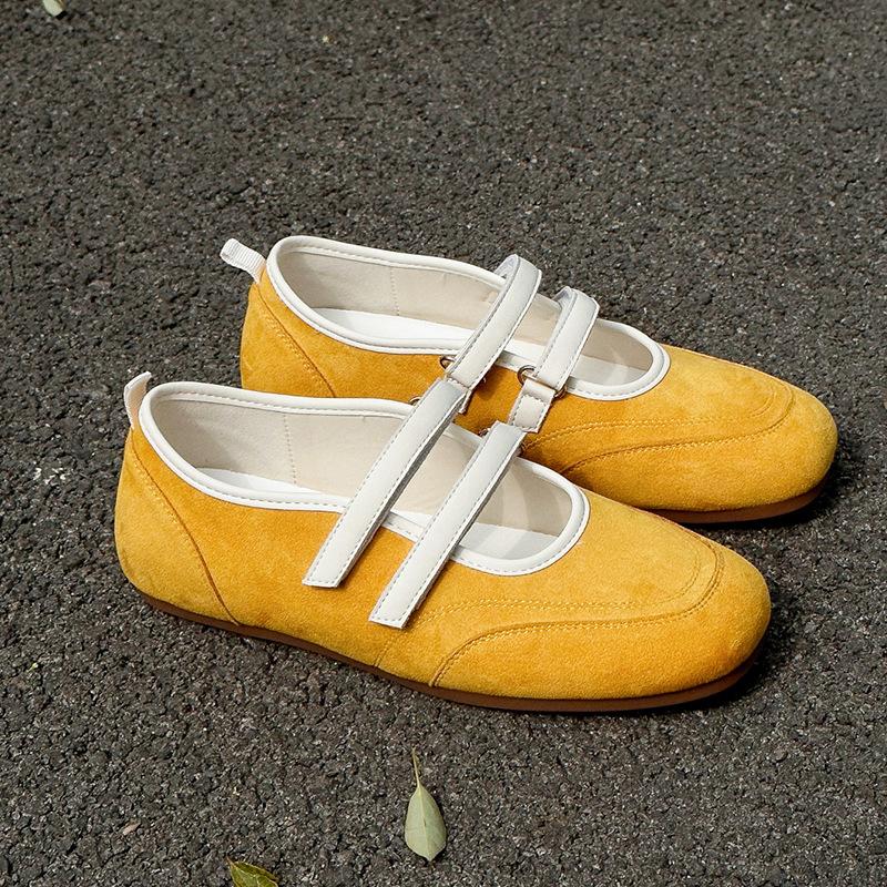 

[Фанфна] Серебристый свет рот одинарные туфли женские 2025 новые двойная пряжка нишевый дизайн Мэри Джейн повседневные женские туфли 35 жёлтый