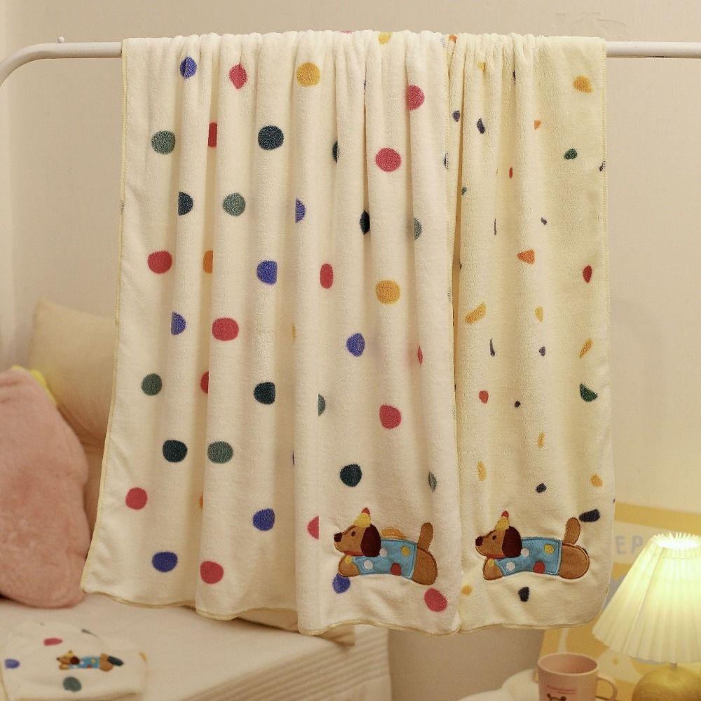 Absorbent Coral Fleece Bath Towel Cartoon Puppy Pool Towel Skin Friendly Soft Towel Set  Girls