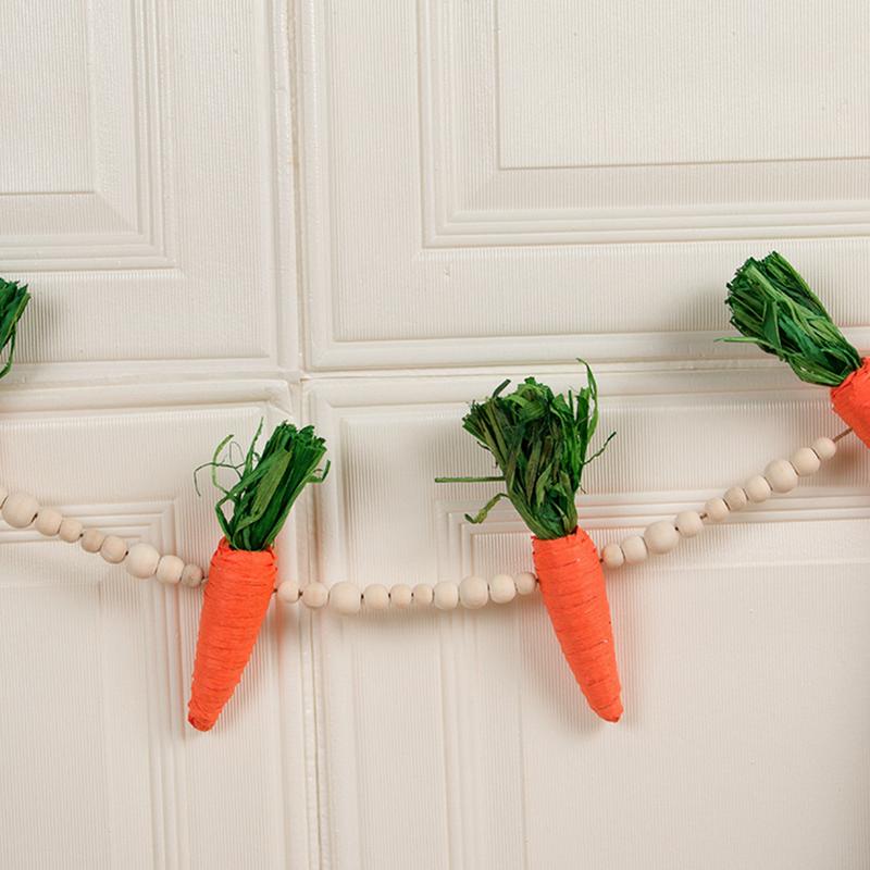 Karotten Dekorationen Osterkarotten Banner Kette Lebhaft Langlebig Einzigartig Entzückend Osterkarotten Ornament Für Wand Fenster Kamin