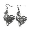 Love Music Note Dangle Earrings For Women Men Stainless Steel Gold Silver Color Heart Music Lover Fashion Drop Earring Jewelry