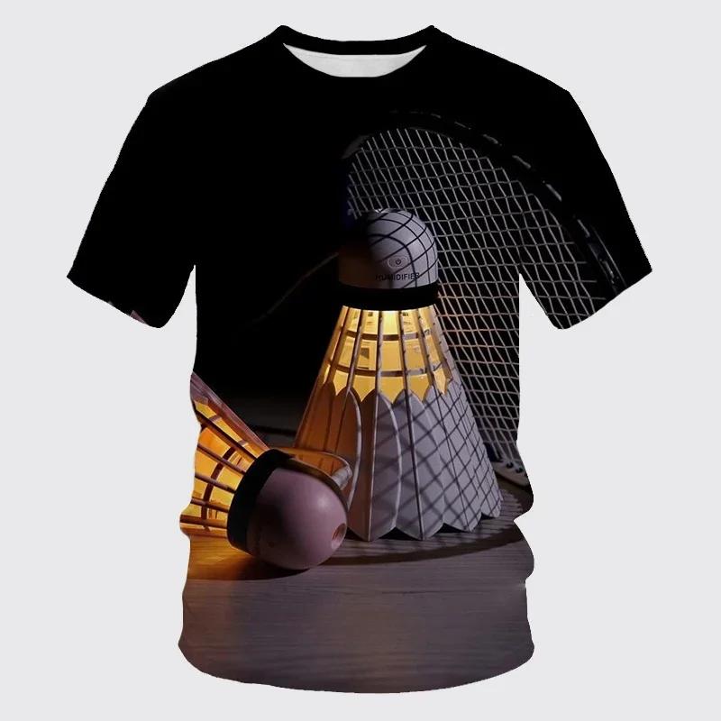Hot Blood Badminton 3d Printed T-shirt Sports Leisure Streetwear Clothes Tee Shirt Oversized Short Sleeves Pullover Tees Top