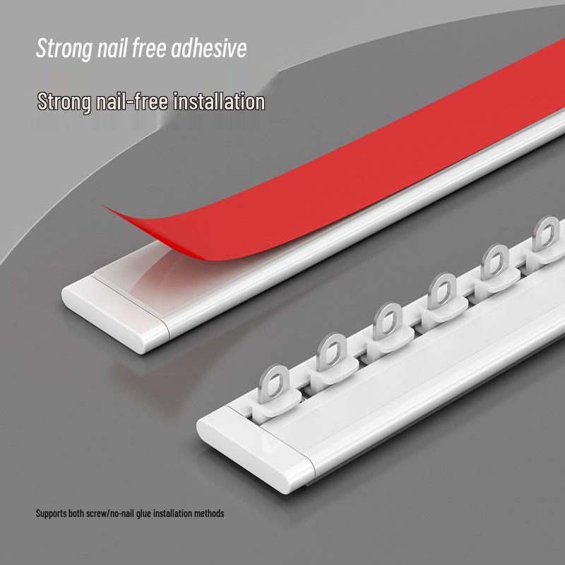 Inward Opening Bay Window Curtain Track - No-Drill, Shaped, Sliding with Hooks