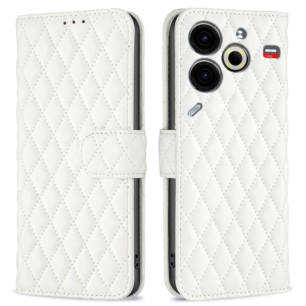 Für TECNO Pova 6 Neo Hülle Rautenmuster PU Leder Brieftaschenhülle