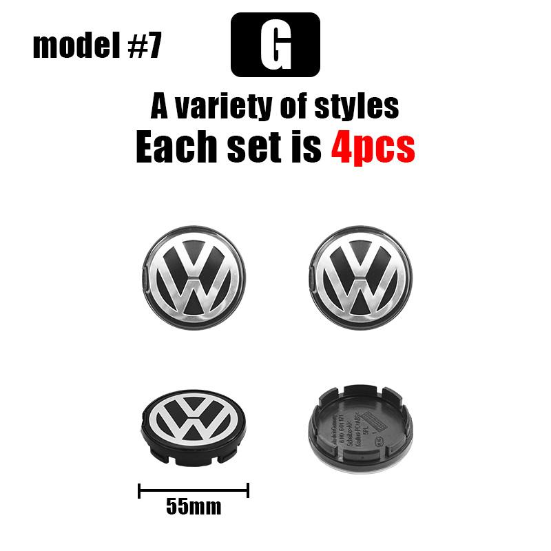 

2026 Hot For VW VOLKSWAGEN 4pcs 55mm 65mm Car Wheel Center Caps Hubcap Cover Accessories For Volkswagen PASSAT Sagitar BORA JETT