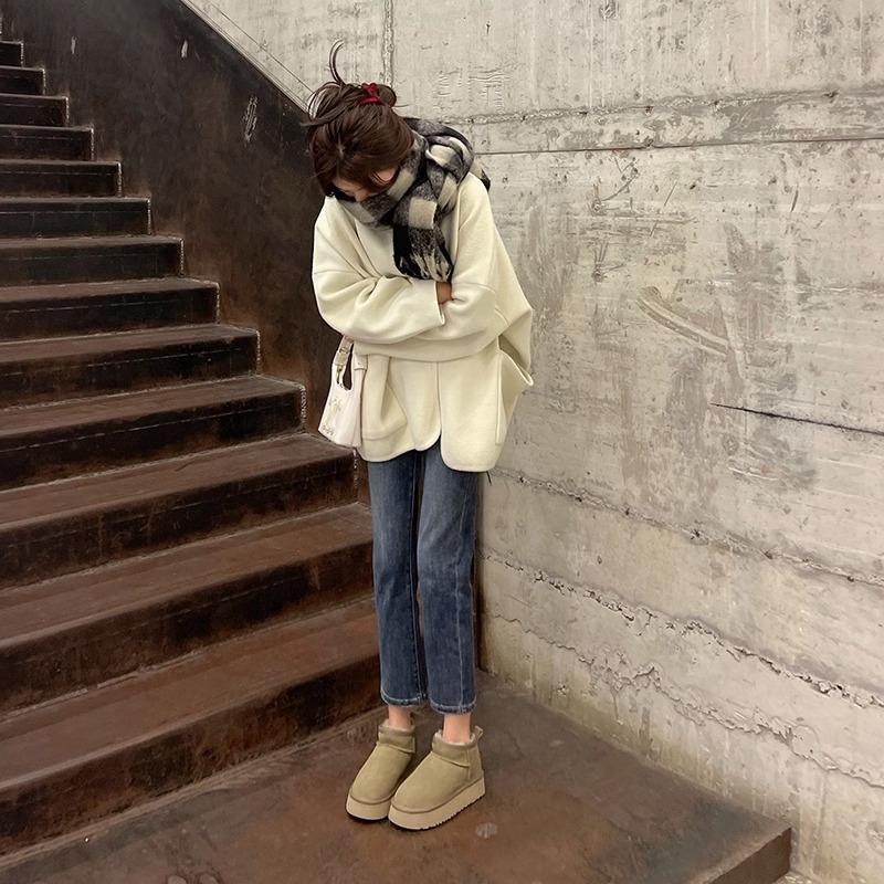 Muffin Thick-soled Mini Snow Boots Cotton Shoes Women's New Winter Velvet Warm Non-slip Waterproof Short Cotton Boots