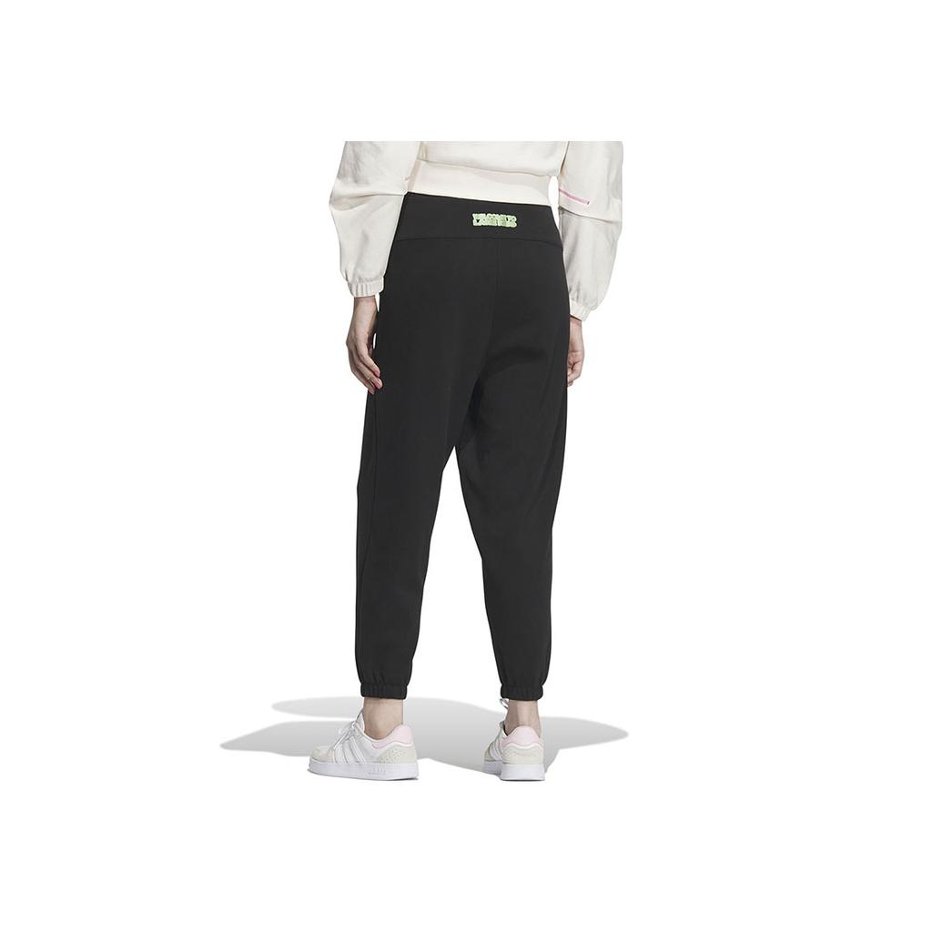 Adidas Logo Embroidered Cuffed Track Pants Women Bottoms Black IK3430