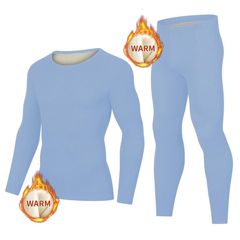 Man Winter Thermal Underwear Set Face Sanding Double Warmth Slim Body and High Elasticity Comfortable and Breathable