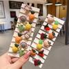 10Pcs/Sheet  Cartoon Fruit Animal Pattern Tight Hair Tie Hair Band Hair Accessories