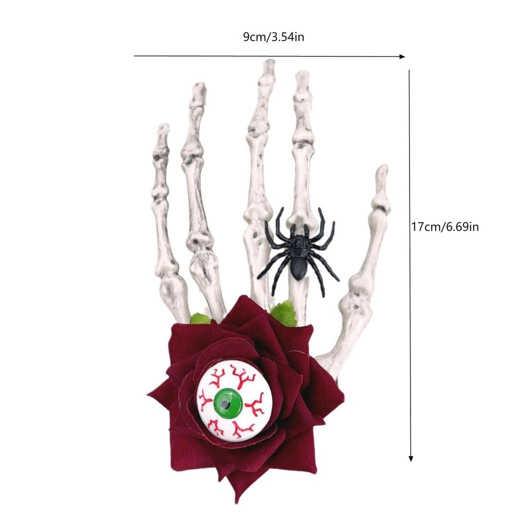 Totenkopf-Skelett-Hand, Retro-Rose-Haarspange, Cos-Haarschmuck, Knochen-Haarnadel, Halloween-Party-Geschenke für Frauen, Haarschmuck
