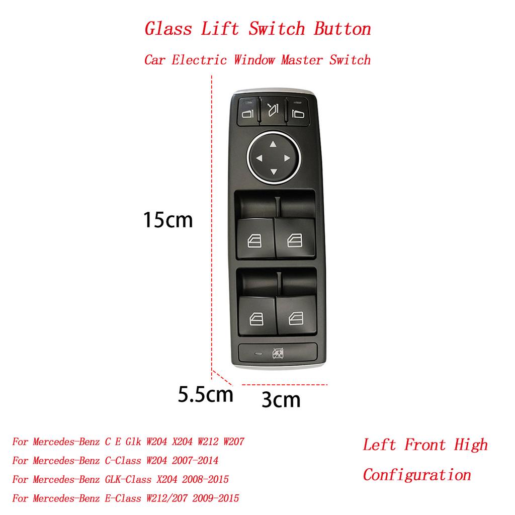 The Glass Lift Switch Button Is Not Easily Damagedfitted With Connectorsuitable For Mercedes-Benz C E Glk W204 X204 W212 W207