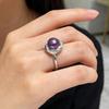 French Court Style Slightly Inlaid Retro Purple Pearl Open Ring Light Luxury Exquisite High Sense Commuter Index Finger Ring Jewelry