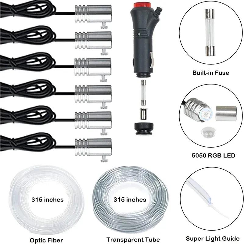 Flexible EL-Drahtlichter mit App-Steuerung Ambiente-Atmosphäre Streifenlicht Dekorative Lampen 12V Auto Innenraum Neon RGB LED-Streifen