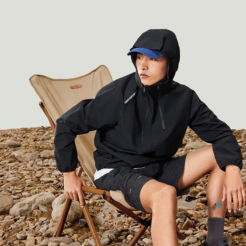 Li Ning CF Series Solid Color Outdoor Casual Zip Hooded Windbreaker Men Outerwear AFDU711-2
