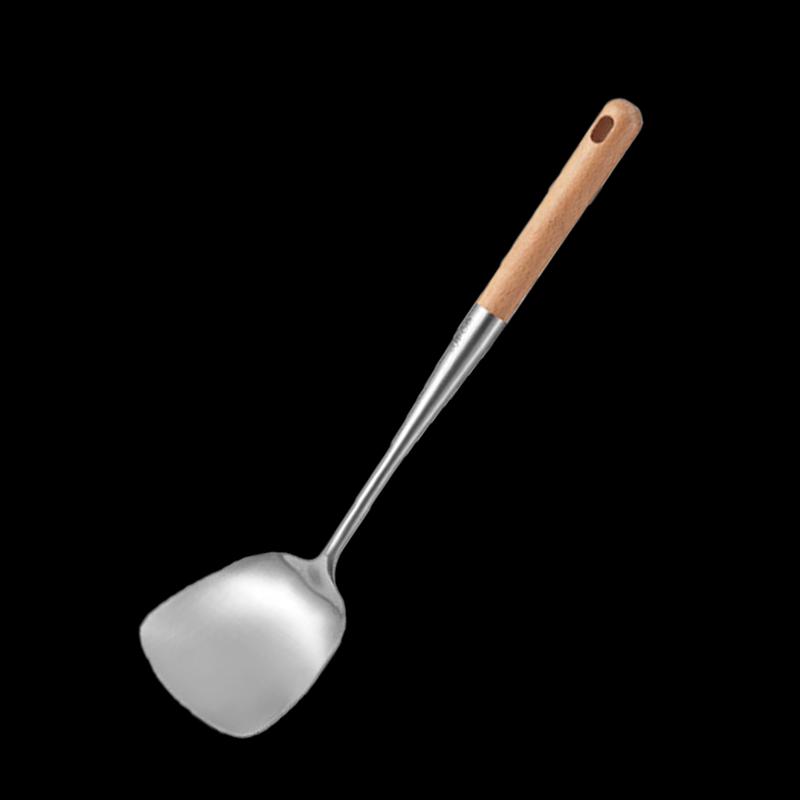 

Supor Wood Handle Stainless Steel Wok Spatula and Ladle