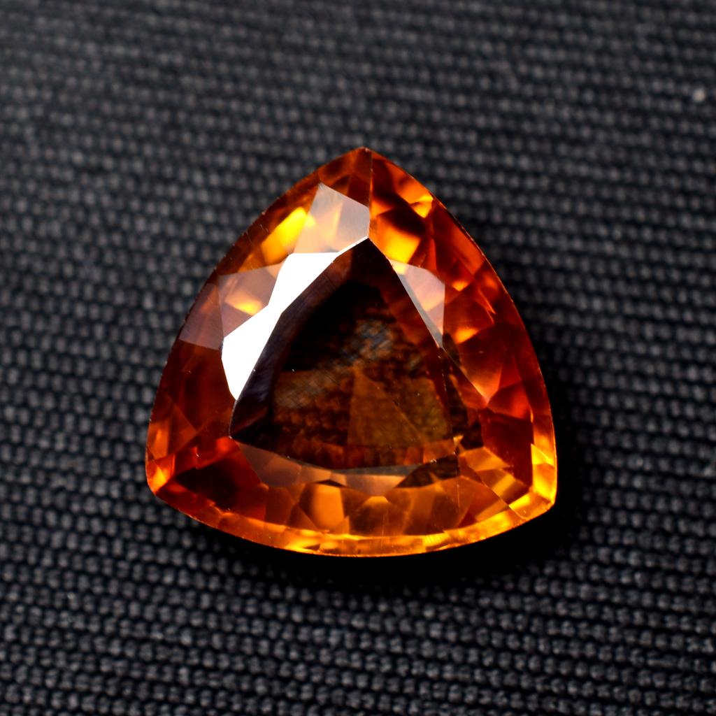 Natural Orange Sapphire Loose Gemstone Trillion Cut 8.10 Ct September Birthstone for Gem Collections