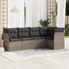 VidaXL Garden Furniture Set 5 Pcs with Grey Cushions Braided Resin 3217600