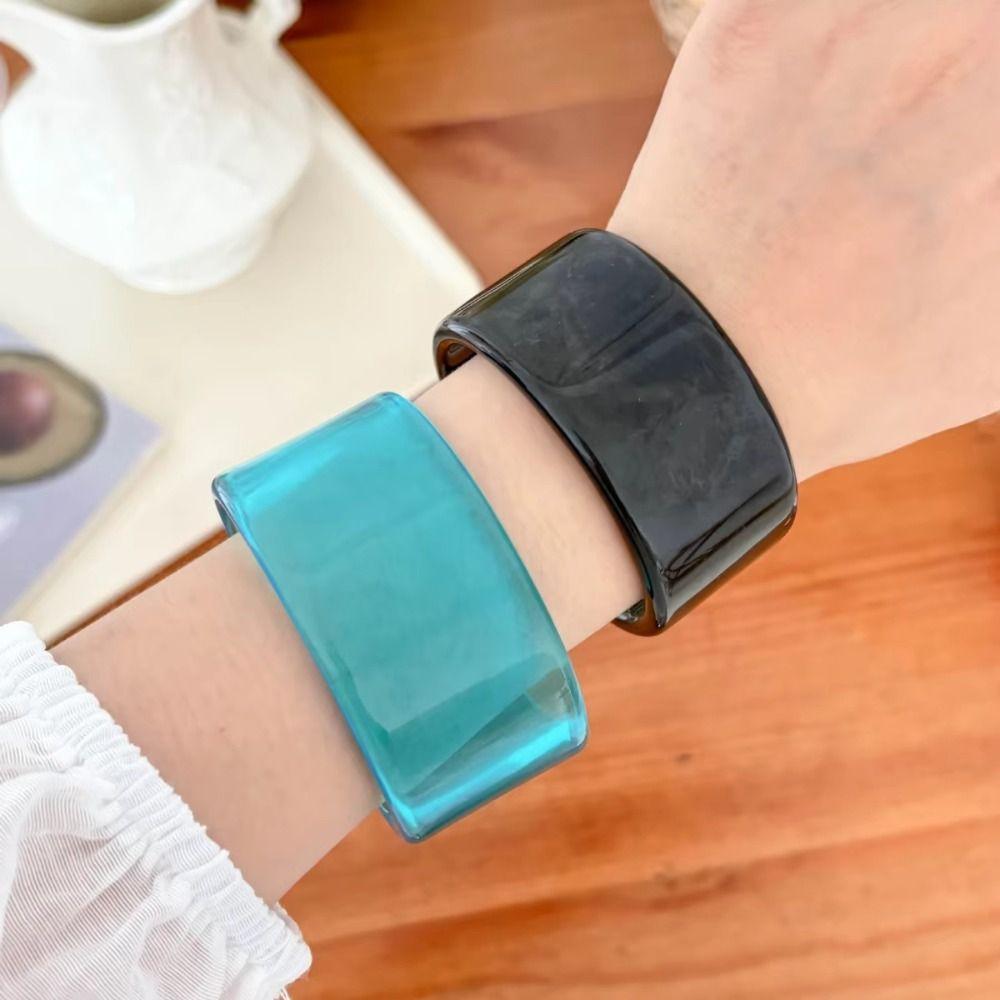 Wide Half Cuff Bracelet Simple Color Open Mouth Bangle Casual Elegant Wristband  Daily Casual