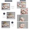 Living Room Sofa Set 1/12 Scale Wooden Base Cloth Covered Mini Furniture for Doll House Accessories and Collectibles