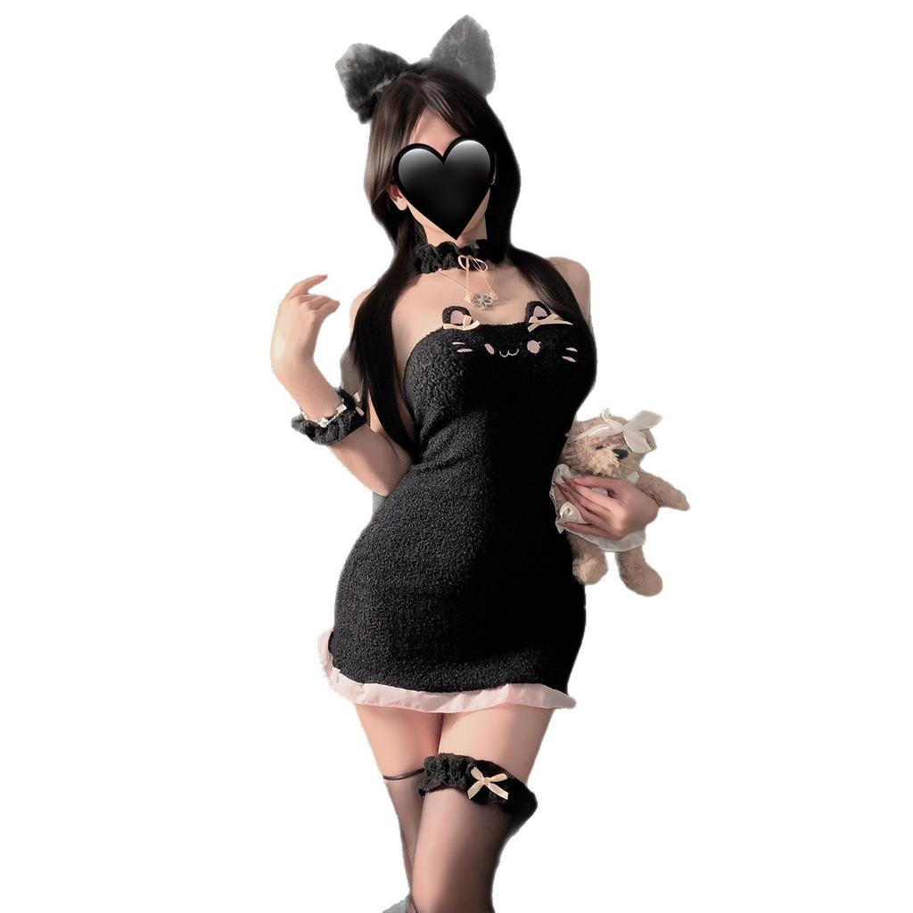 Plush Cat Lady Tight Hip Skirt Pure Desire Sexy Lingerie Suit Cute Girl Cosplay Uniform
