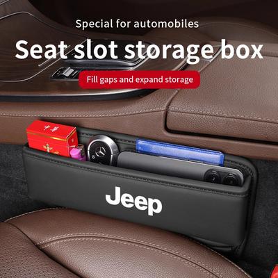 For Cherokee Compass Patriot Renegade Trail-Hawk Wrangler JK TJ SRT Car Storage And Finishing Leather Seat Gap Storage Box