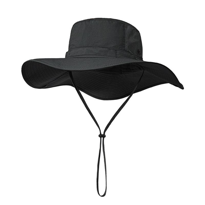 Summer big brim sun hat men's quick-drying breathable anti-ultraviolet bucket hat women's foldable sunscreen hat