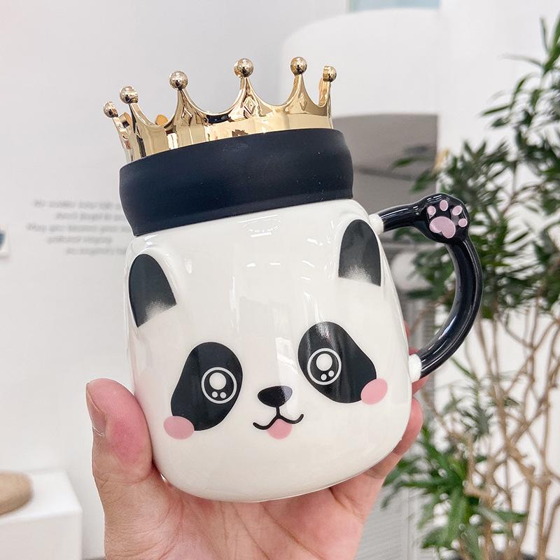 

Новая кружка Crown panda, чашки для завтрака, кружка Morning с золотой ручкой, кружка для молока, кофе, чая