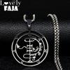 Roestvrij Staal Demon Ketting met Baphomet Stempel Laser Sleutel en Asmodeus Lucifer Hanger