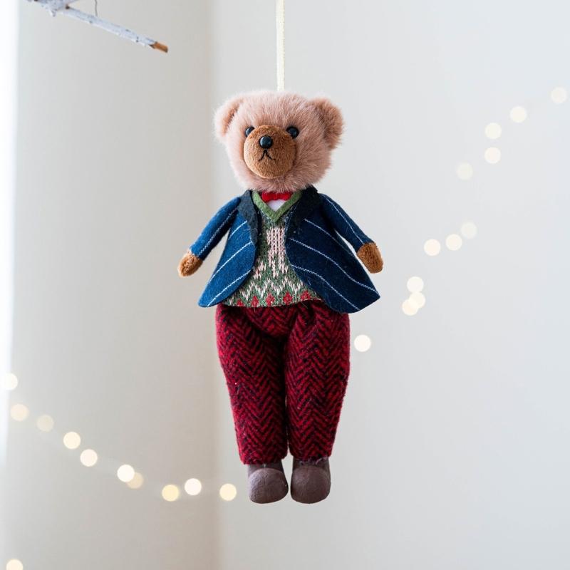 Bear Couple Ornament with Soft Plush Materials Gift for Bag Decoration Fashionable Animal Pendant Accessory