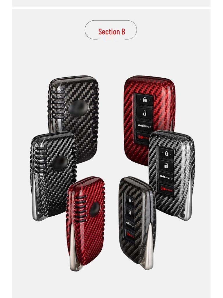 Carbon Fiber Key Case for Lexus: Compatible with ES300, RX, NX300, NX200t, UX260h Models