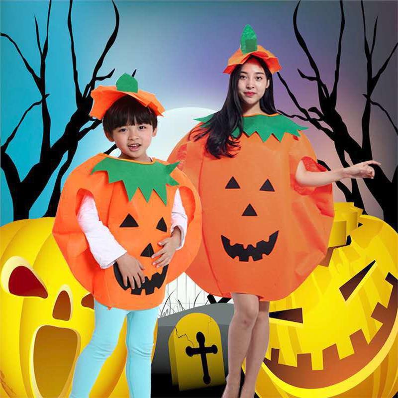 Halloween Pumpkin Costume Adult Parentchild Clothing Cosplay Fancy Party Dress