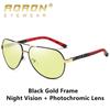 aoron Metal Frame Day Night Vision Photochromic Polarized Sunglasses Outdoor Fashion Design Anti Glare UV400 Driving Fishing Cycling Sport Glasses