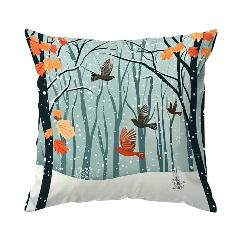 Decorative Cushion Cover Forest Wildlife Pattern Pillowcase Forest Animal Throw Pillows Cases Home Decor Sofa Car Pillow Cover