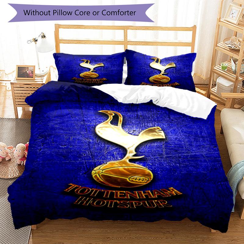 Tottenham Hotspur F.C Design Muster Bettbezug-Set – enthält 1 Bettbezug und 2 passende Kissenbezüge Schlafzimmerdekoration Weihnachtsgeschenke