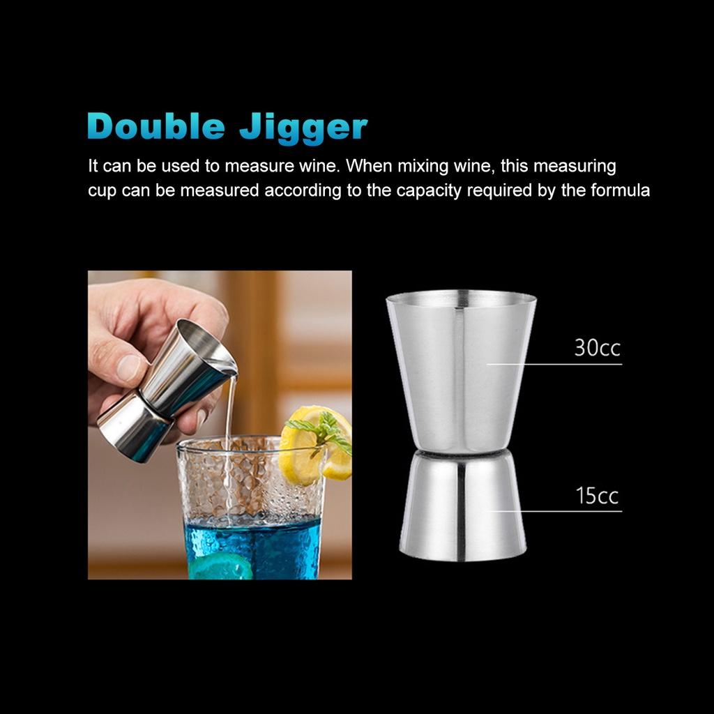 700ml Stainless Steel Cocktail Set Boston Shaker Mixer Drink Making Tool Kit 11pcs for Home Bar Use Black+Silver