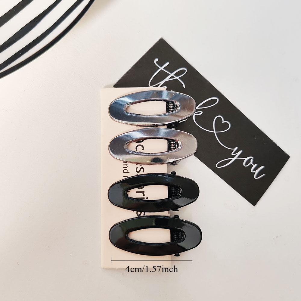 

4pc European and American gold silver style black Alloy Hairpin Hair Side Clips for Girls Women Party Korean Hair Accessories