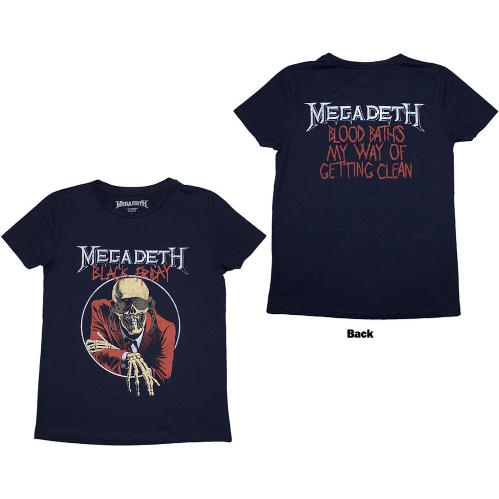 Megadeth  Black Friday  Navy Blue Women s T shirt - NEW OFFICIAL Unisex T-Shirt XL