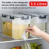 3.5L Large Capacity Cold Water Kettle Beverage Dispenser Double Tank Drink Dispenser with Tap Cold Kettle Dispenser for Summer