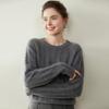 Maglione da donna in cashmere a girocollo: Lavorazione a treccia spessa, Morbido cashmere di capra, Ideale per Autunno/Inverno.
