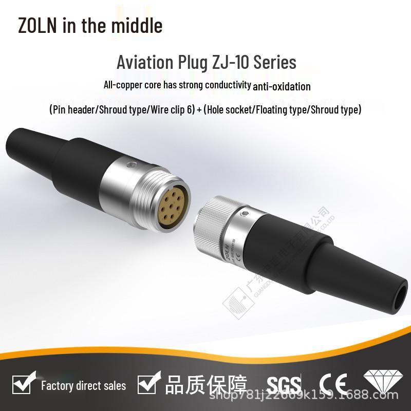 Zhonglian ZJ10 8/12-core Aviation Round Connector for Industrial Cameras