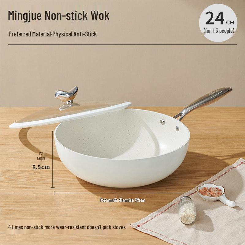 

Британский Mingjue Вок с плоским дном и антипригарным покрытием для жарки для домашнего использования.