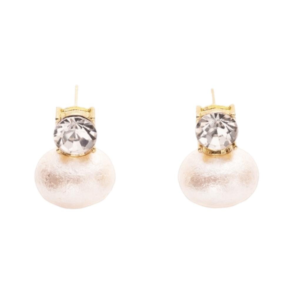 Elegant Zircon Stud Sweet Crystal Drop Earrings Romantic Pearl Studs  Party Pearl White